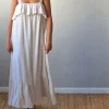 Vestido largo volante beige