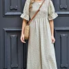 Vestido nido de abeja cuadro vichy verde