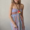 Vestido palabra de honor azul