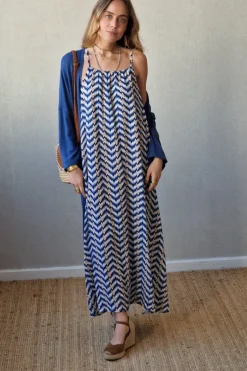 vestido tirantes azul marino