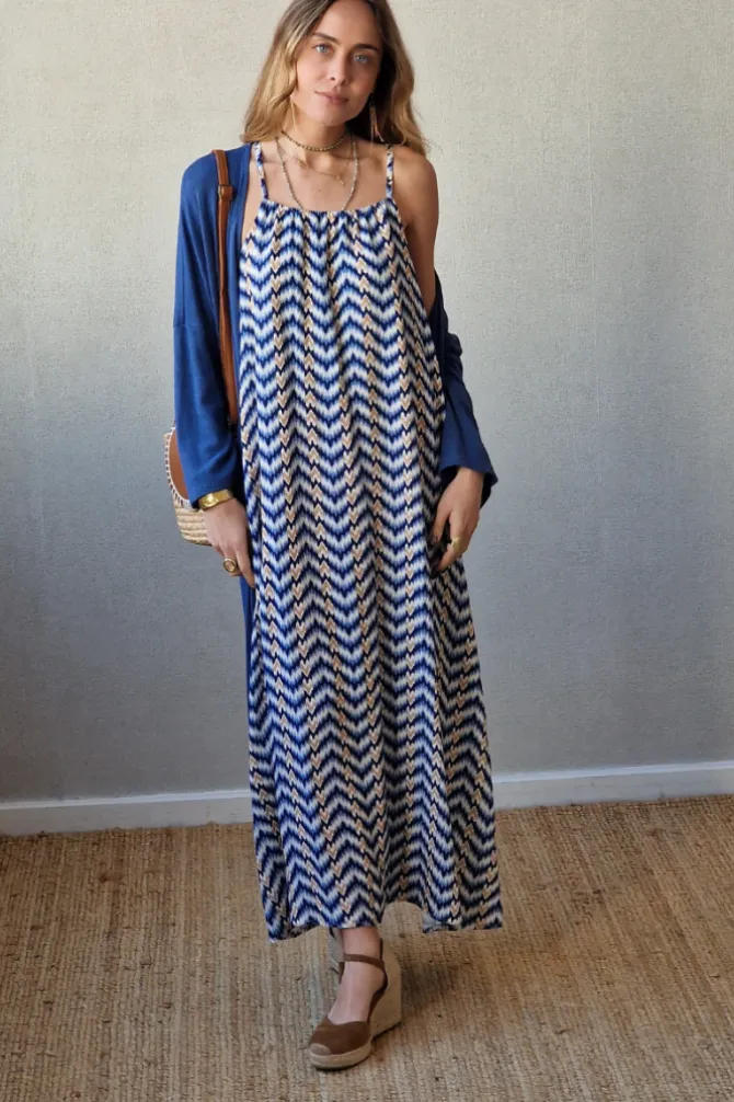 vestido tirantes azul marino