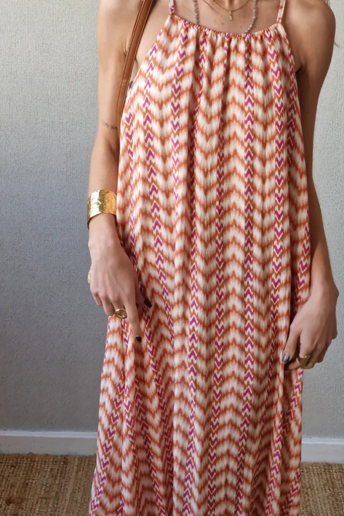 vestido tirantes naranja