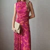 Vestido tul de flores fucsia